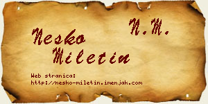Neško Miletin vizit kartica